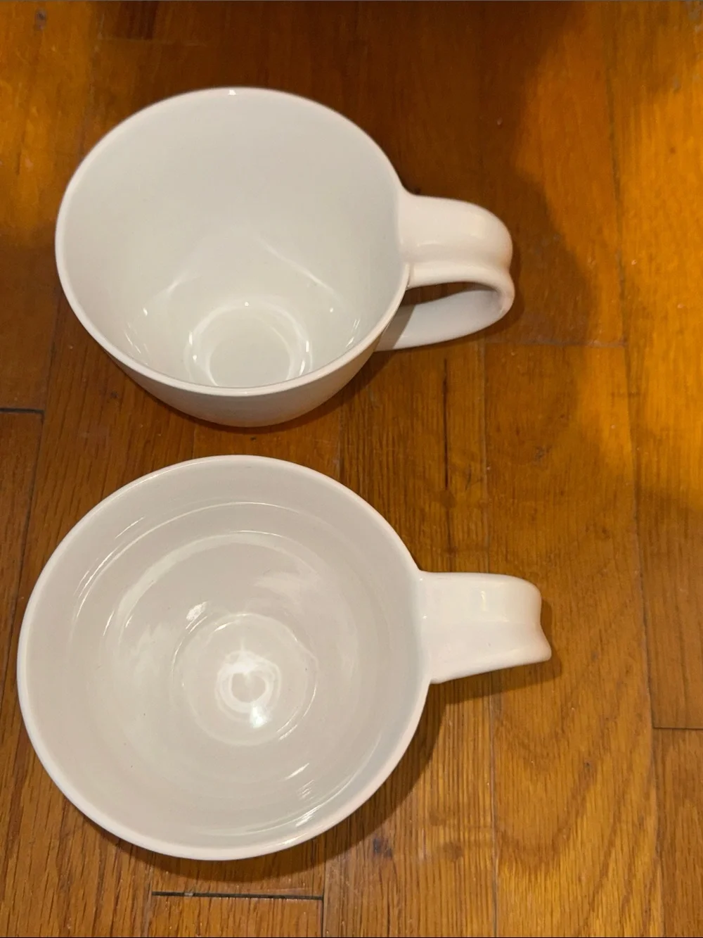 WEST ELM white coffee tea mug cups set of 2 bundle